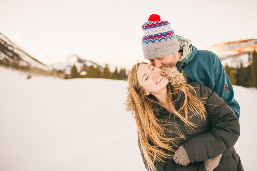 003 Julie Matt Crested Butte Engagement Winter Snow Outdoors Fun Local spots Paradise