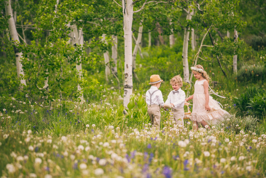 022_Crested Butte Wedding Photographer Secret Stash Woods Walk Ceremony Jamie Blue Bird Events Boho Epic Stars