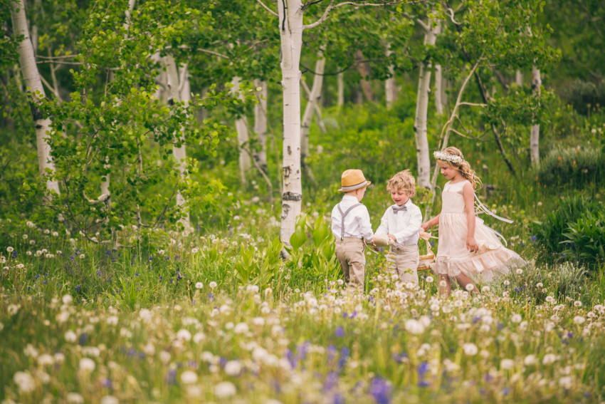 022_Crested Butte Wedding Photographer Secret Stash Woods Walk Ceremony Jamie Blue Bird Events Boho Epic Stars