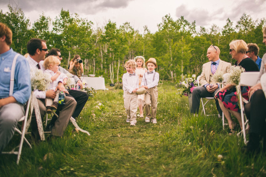 023_Crested Butte Wedding Photographer Secret Stash Woods Walk Ceremony Jamie Blue Bird Events Boho Epic Stars