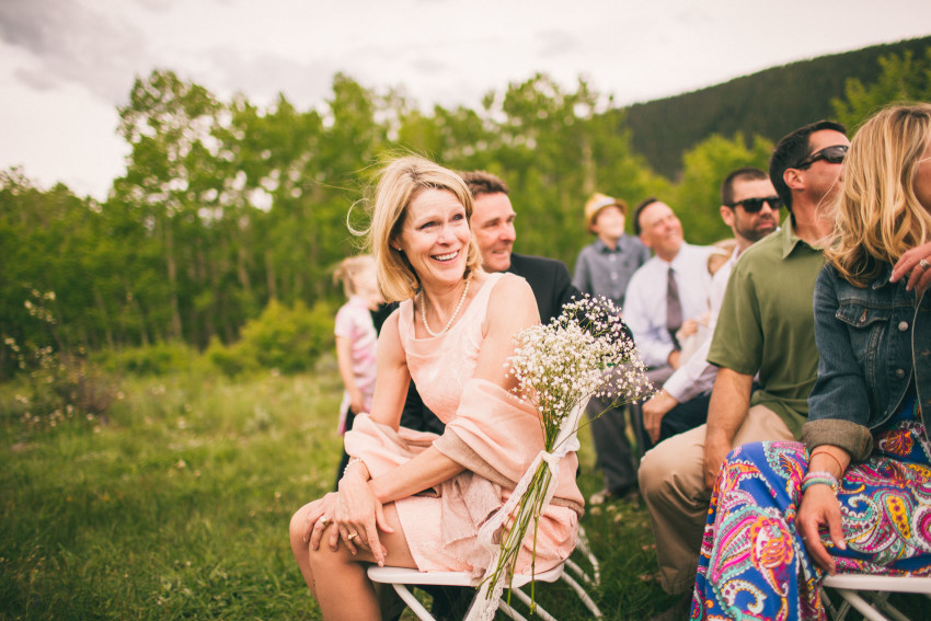 024_Crested Butte Wedding Photographer Secret Stash Woods Walk Ceremony Jamie Blue Bird Events Boho Epic Stars