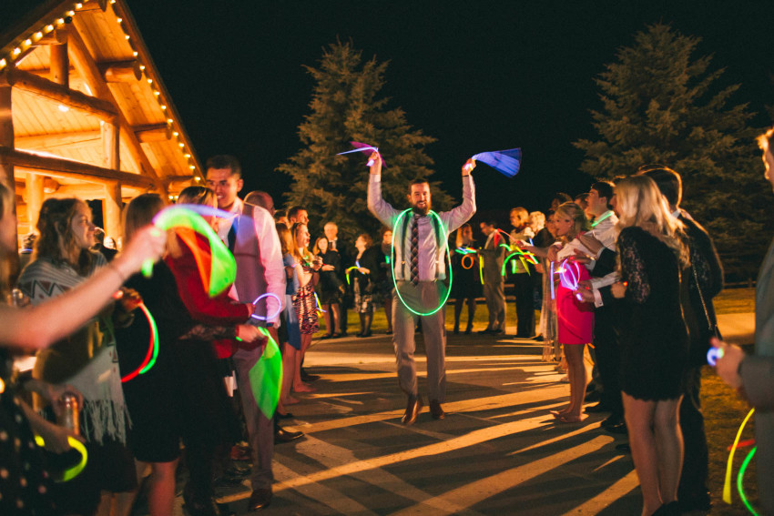 078 Evergreen Lake House Wedding Photographer alternative to sparklers glow sticks