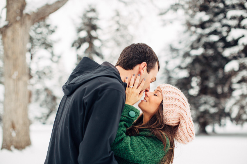 Nikki Chris Snow Engagement Adventure City Park West Denver Blizzard-005