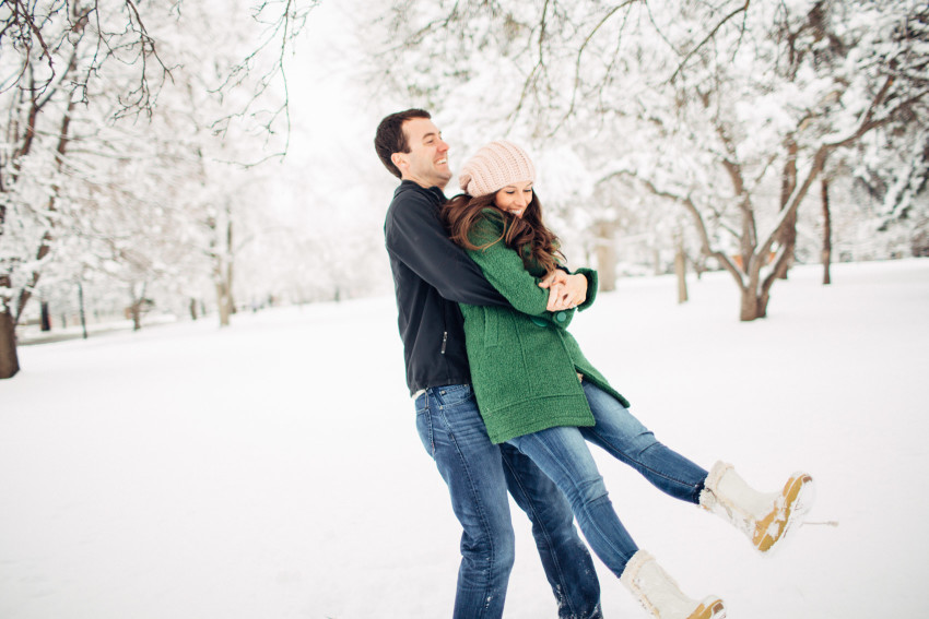 Nikki Chris Snow Engagement Adventure City Park West Denver Blizzard-007