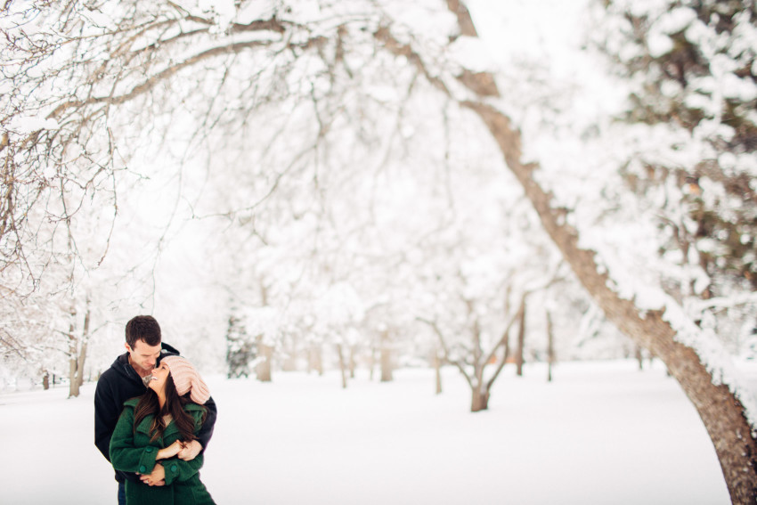 Nikki Chris Snow Engagement Adventure City Park West Denver Blizzard-008