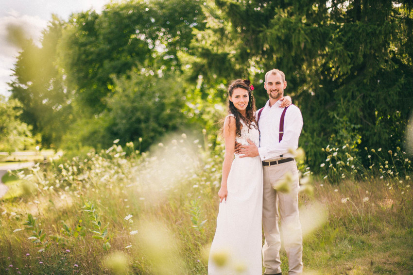 001 Mukwonago Milwaukee WI Barn DIY Laid-back Tall Grass Bride Groom Portrait Country Summer Fun Christian Thursday Weekday Danny Andrea