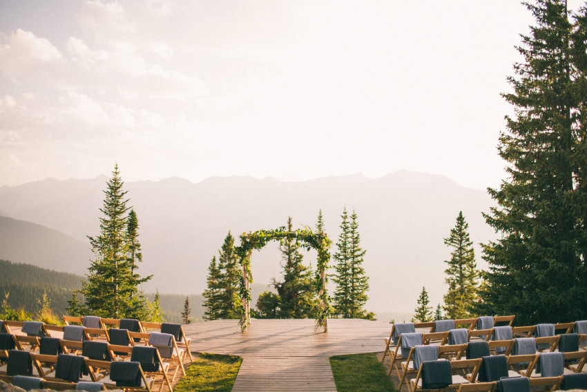 017 Aspen CO Mountain Top Luxury Wedding Ceremony Site