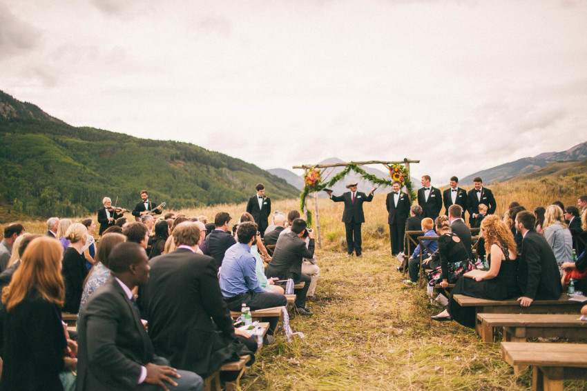 036 Crested Butte CO Private Ranch Wedding Local Foodie Stormy Rain Unique Initimate Burning of Sage Ceremony Barn Live Band Marquee Lights Stars Night Sky