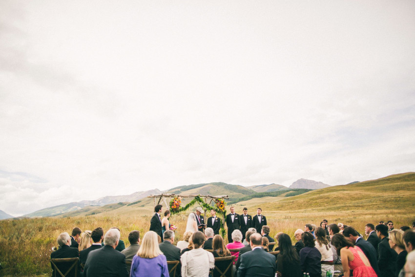 048 Crested Butte CO Private Ranch Wedding Local Foodie Stormy Rain Unique Initimate Burning of Sage Ceremony Barn Live Band Marquee Lights Stars Night Sky