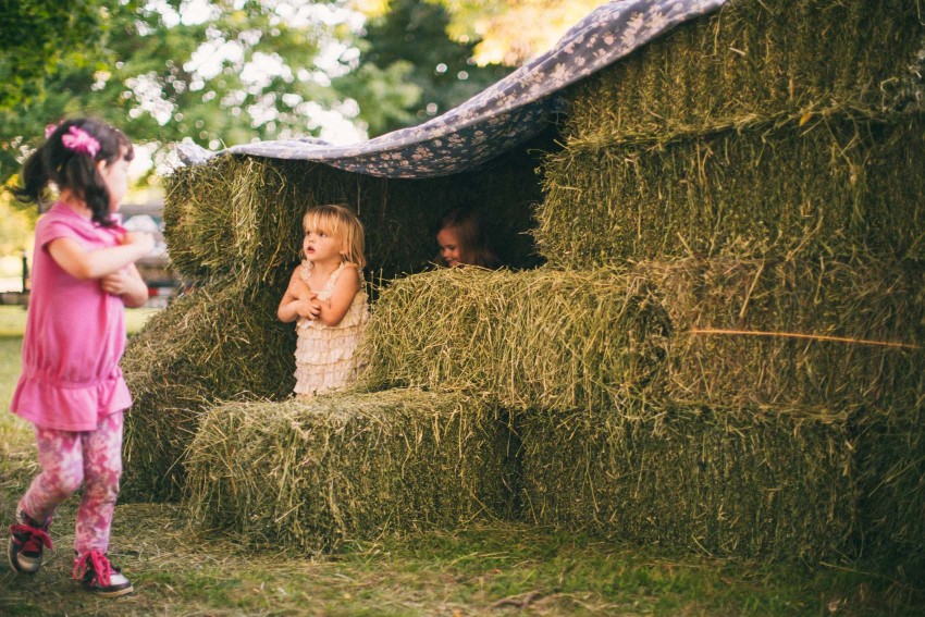 095 Mukwonago Milwaukee WI Barn DIY Laid-back Country Horses Tractor Picnic Summer Fun Christian Thursday Weekday Hay Bales Danny Andrea