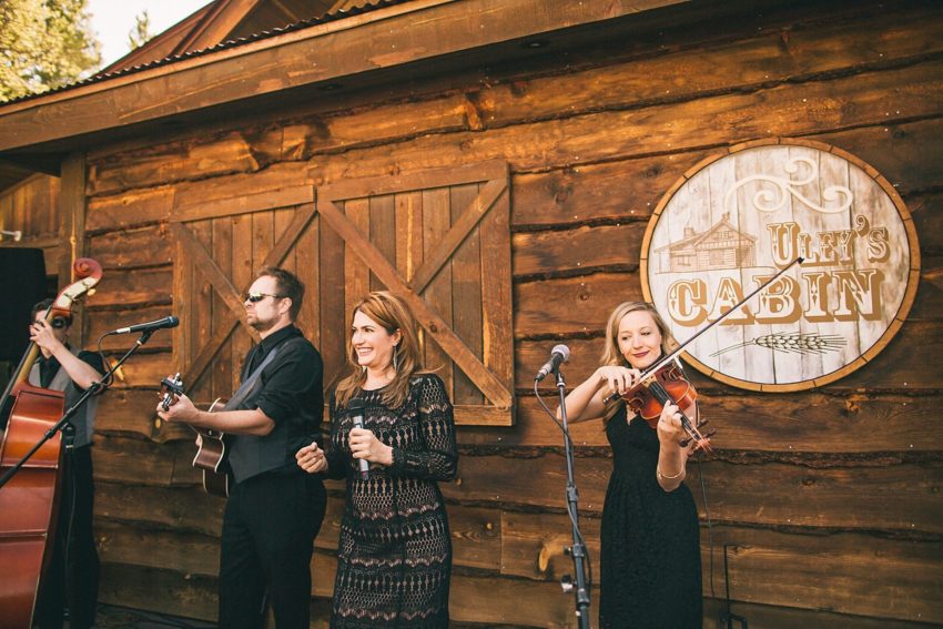 the radio band playing at crested butte wedding at uleys cabin