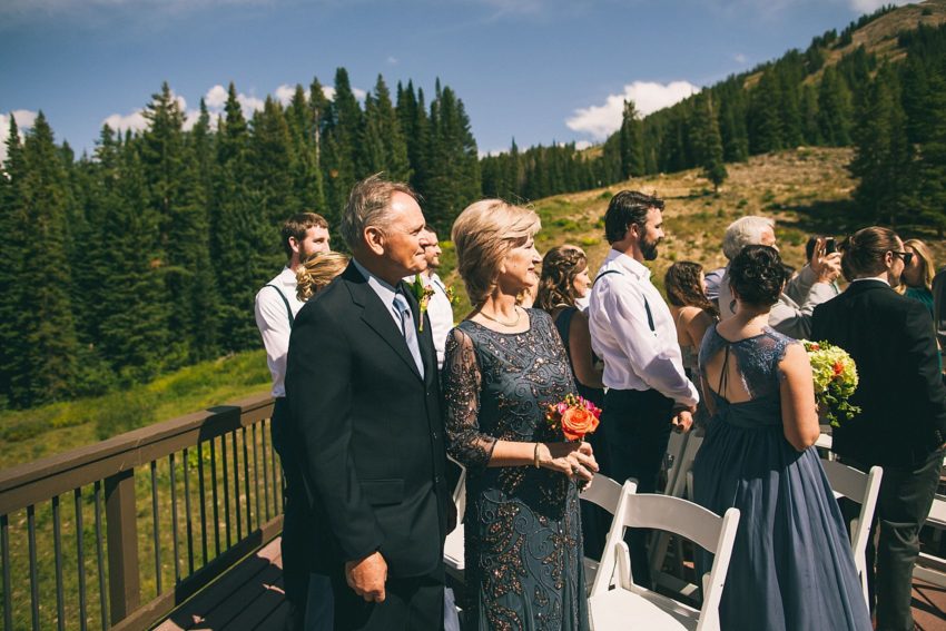 parents in anticipation for bride to walk down the aisle