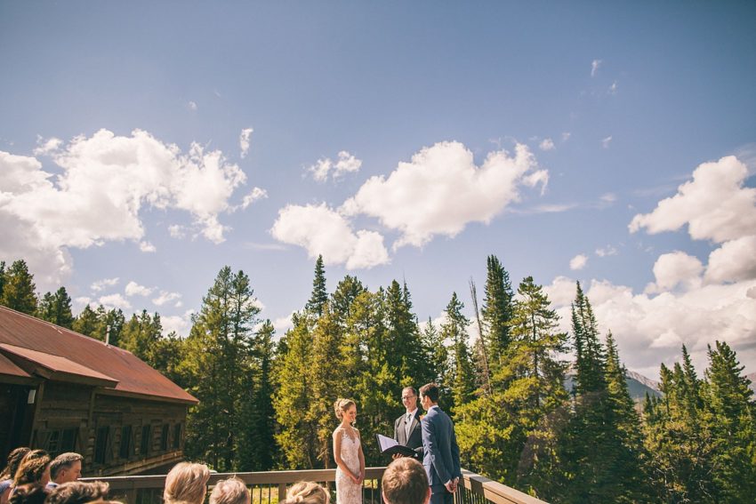 bride and groom at uleys cabin small wedding ceremony
