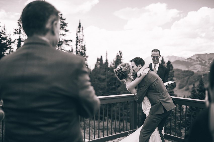 first kiss uleys cabin wedding