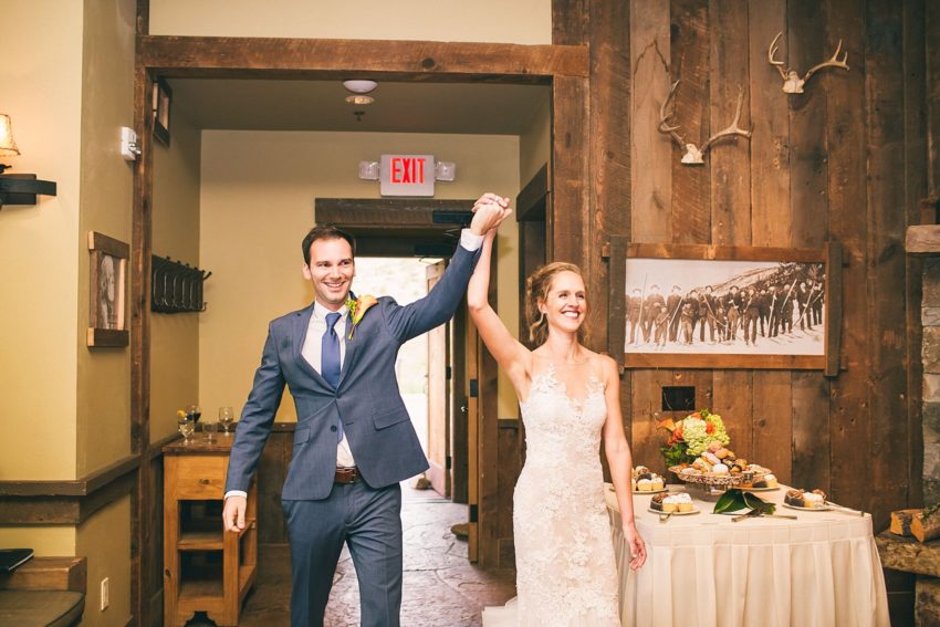 bride and groom grand entrance uleys cabin