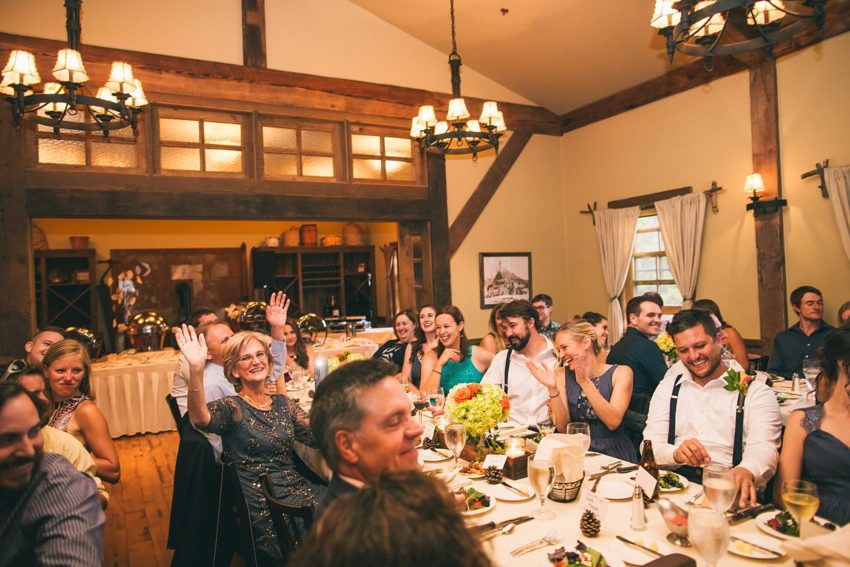 small wedding reception at Uleys cabin