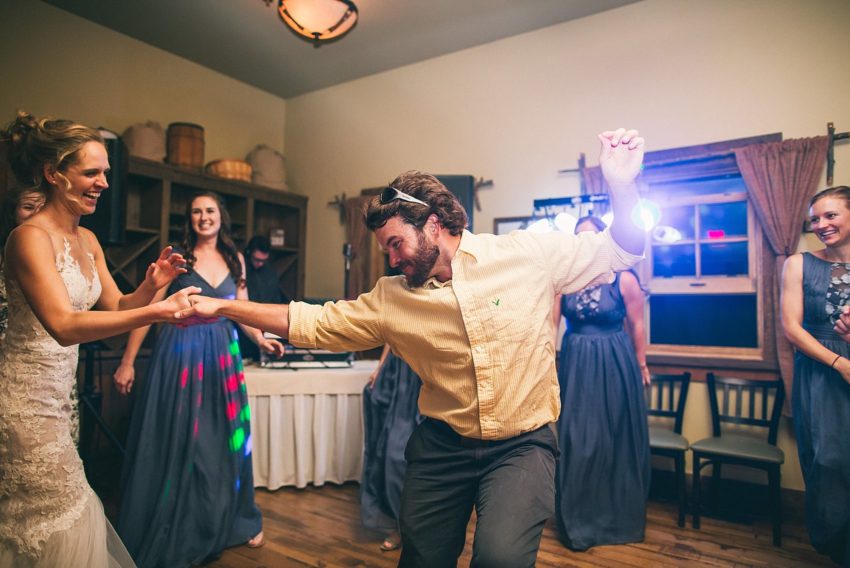 fantastic dancing at uleys cabin wedding reception