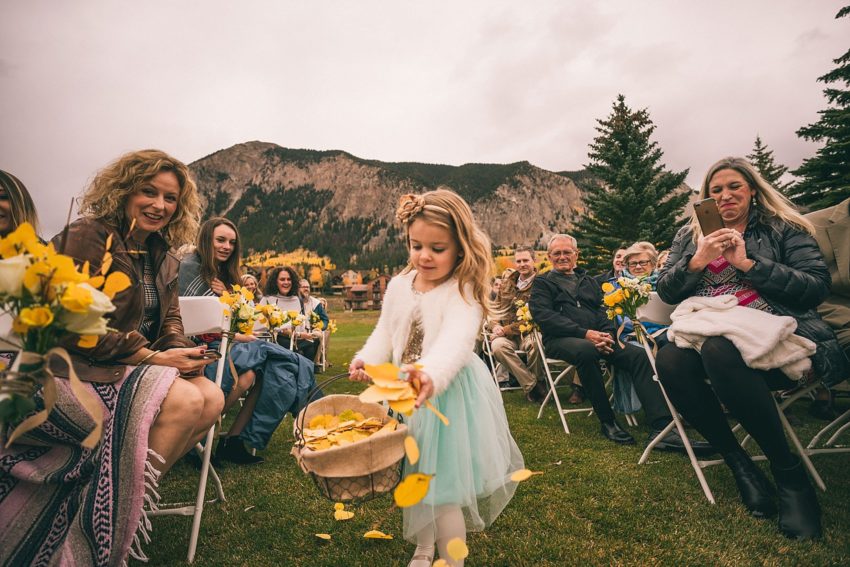 Crested Butte Fall Wedding Club Flower Girl