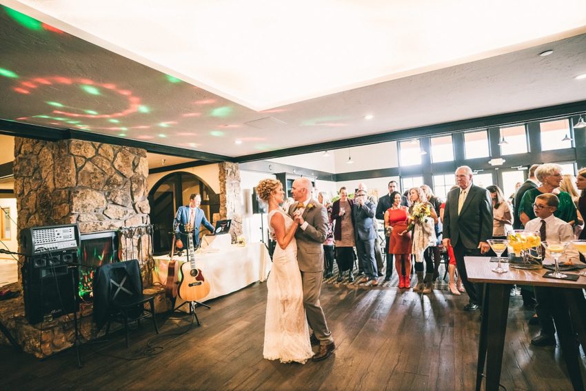 kelly and kevin's first dance at the club of crested butte wedding fall