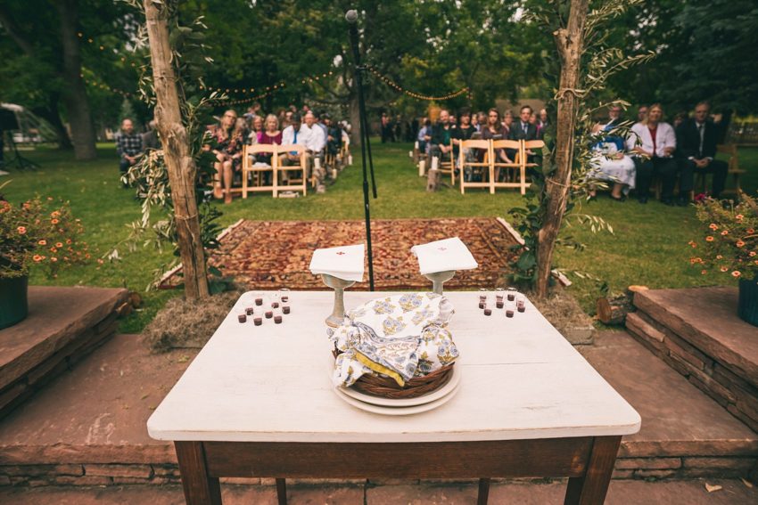 Communion at wedding ceremony