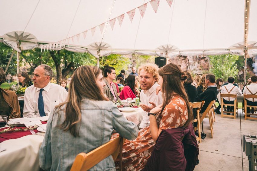 Wedding guest enjoying wedding reception