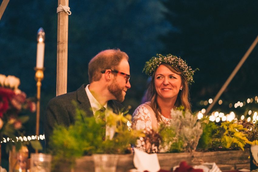 Bride and groom's reaction to toasts