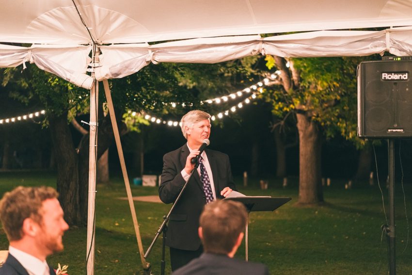 Father of the bride give speech During wedding reception