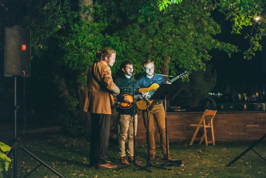 Live band performing for bride and groom's first dance